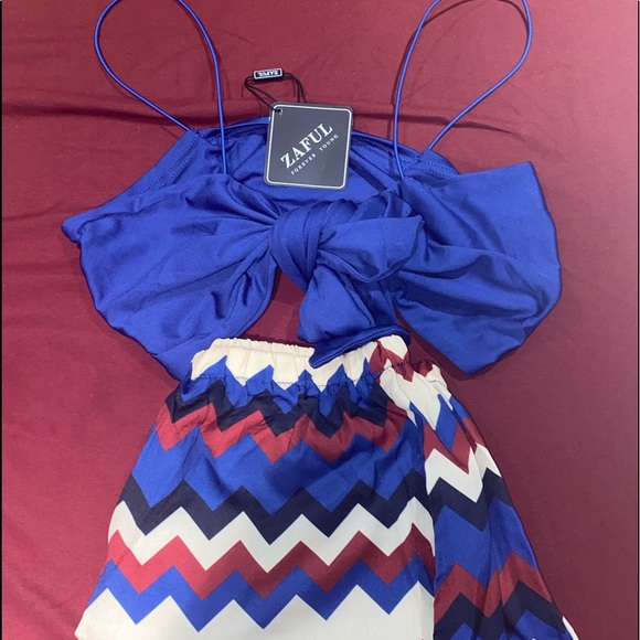 Zaful two piece blue set - Picture 2 of 3
